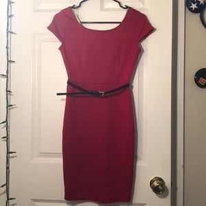 Red fitted dress